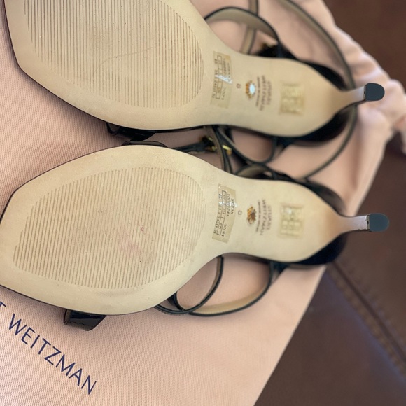 NEW Stuart Weitzman Blk PATENT Leather Sexy Sandals- Ellsie 100 Size 8 - Picture 8 of 11